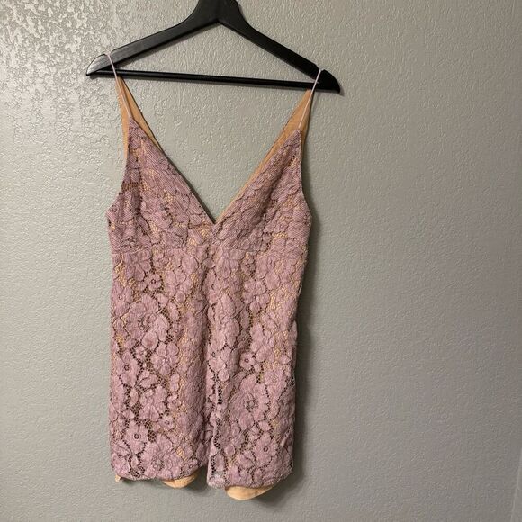 Free People Dangerous Lace Mini Dress Purple Size 6 - Picture 2 of 7